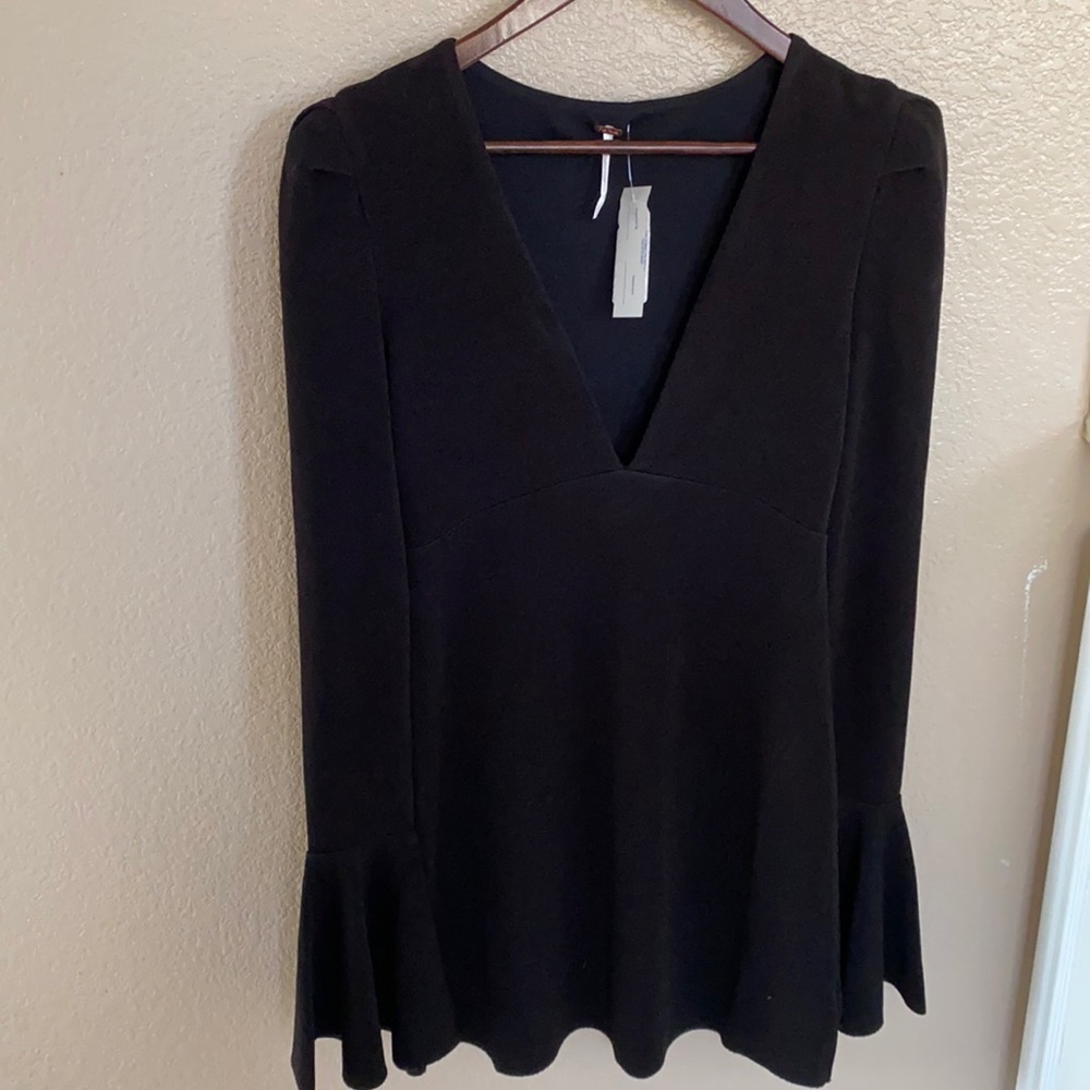 Free People Dress bell sleeves - Small, Black NWT